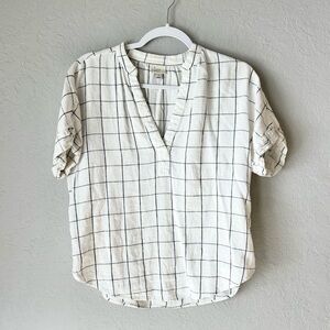 a new day White and Black Checkered Blouse